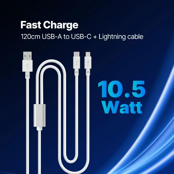 Duo USB-A- USB-C/Lightning 120cm Cable 1