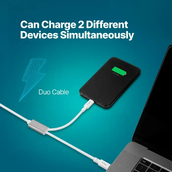 Duo USB-A- USB-C/Lightning 120cm Cable2