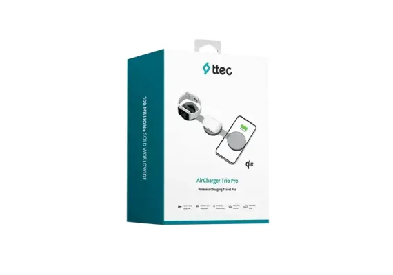 AirCharger Trio Pro Qi2/MagSafe 3-in-1 ασύρματος φορτιστής 15W για iPhone, Apple Watch & AirPods. - Άγιος Βαλεντίνος στο ttec.gr