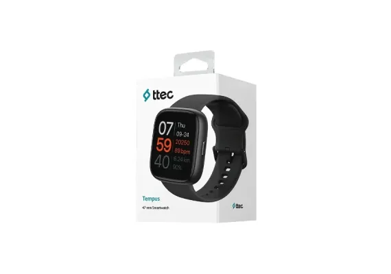 Tempus Smartwatch με Ορθογώνια Κάσα 47 mm, Μαύρο - Smartwatches στο ttec.gr