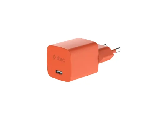 SmartCharger GAN 45W PD Ταχυφορτιστής Ταξιδιού USB-C - USB-C 3A με Καλώδιο,  Neon Πορτοκαλί - Φορτιστές Πρίζας στο ttec.gr