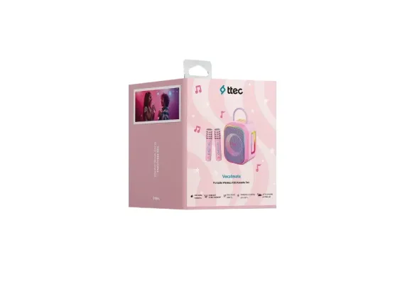 VocalMate Φορητό Ασύρματο Σετ Καραόκε για Παιδιά ,Ροζ - Bluetooth Μικρόφωνα στο ttec.gr
