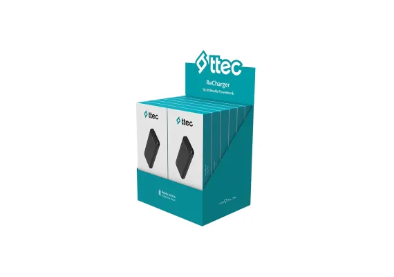 ttec ReCharger 10.000mAh  Φορητή Μπαταρία Μαύρη Display Box - PowerBanks στο ttec.gr