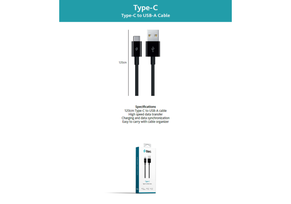ttec  Type-C USB Καλώδιο Φόρτισης & Συγχρονισμού, Μαύρο - Φορτιστές & Καλώδια Φόρτισης στο ttec.gr