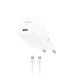 ttec SmartCharger GAN 30W PD Ταχυφορτιστής Ταξιδιού USB-C - USB-C 60W Καλώδιο , Λεύκο - Φορτιστές Πρίζας στο ttec.gr