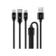 ttec Alumicable™ Trio 100cm Καλώδιο Φόρτισης&Συγχρονισμού, Μαύρο - Φορτιστές & Καλώδια Φόρτισης στο ttec.gr